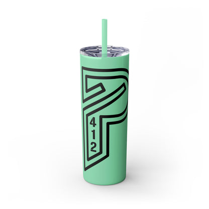 Bridges Skinny Tumbler with Straw, 20oz