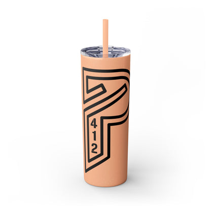 Bridges Skinny Tumbler with Straw, 20oz