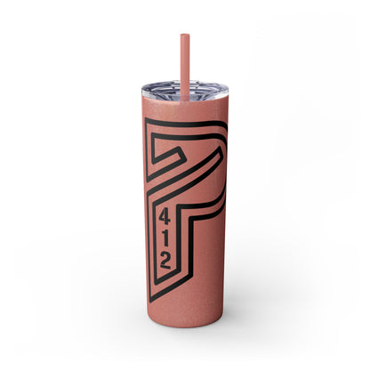 Bridges Skinny Tumbler with Straw, 20oz