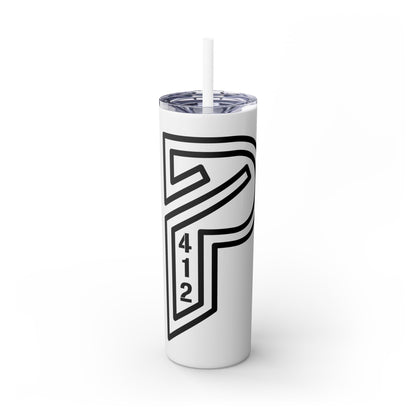 Bridges Skinny Tumbler with Straw, 20oz