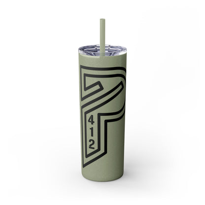Bridges Skinny Tumbler with Straw, 20oz