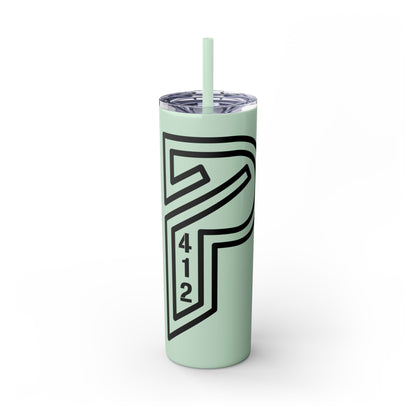 Bridges Skinny Tumbler with Straw, 20oz