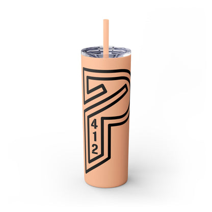 Bridges Skinny Tumbler with Straw, 20oz
