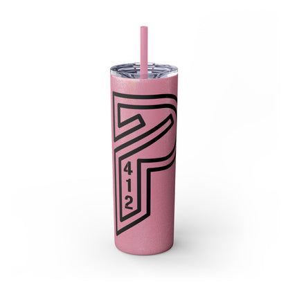 Bridges Skinny Tumbler with Straw, 20oz
